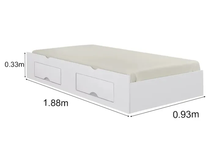 Cama Auxiliar Solteiro 2 Gavetas rf55m