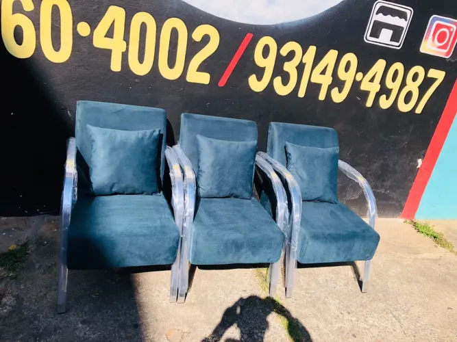 Poltronas Modernas com Design Inovador opção de tecido e almofadas 