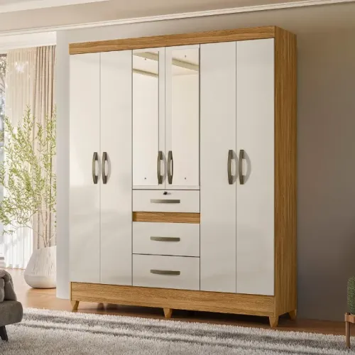 Guarda Roupa 6 Portas 3 Gavetas Espelho Novo Varios Modelos