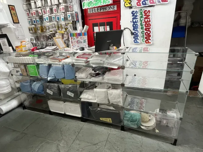 Balcão expositor vidro 