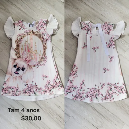 Vestido Infantil Menina - Tamanho 4 anos