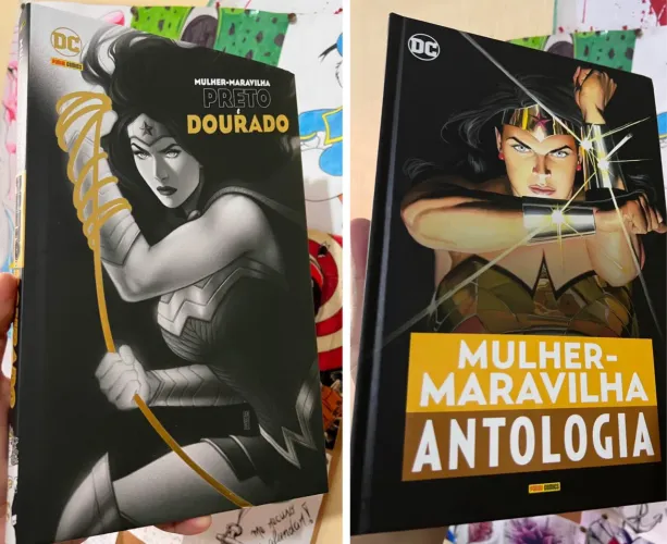 Mulher maravilha preto e dourado e mulher maravilha antologia