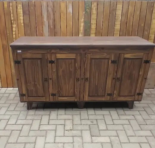  Balcão Rustico 4 Portas Na Cor Imbuia