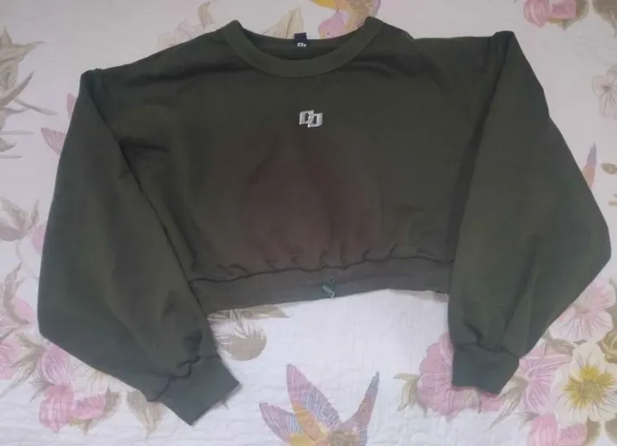 Cropped Moletom Colcci Verde Militar 