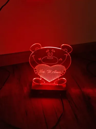 Luminária LED Ursinho com Coração