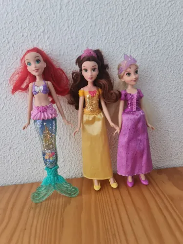 Kit Bonecas Disney X Hasbro Original - Princessas Bella / Ariel / Rapunzel