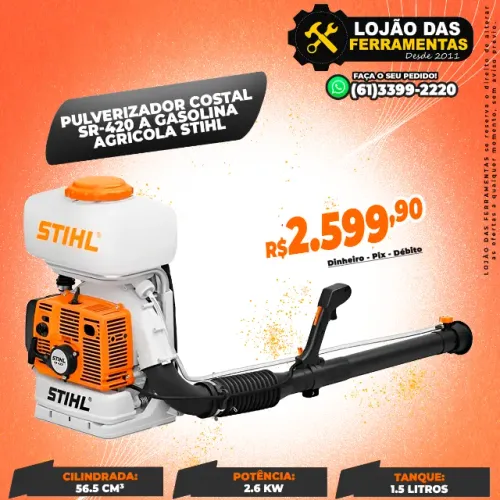 Pulverizador Costal SR-420 a Gasolina Agrícola Stihl