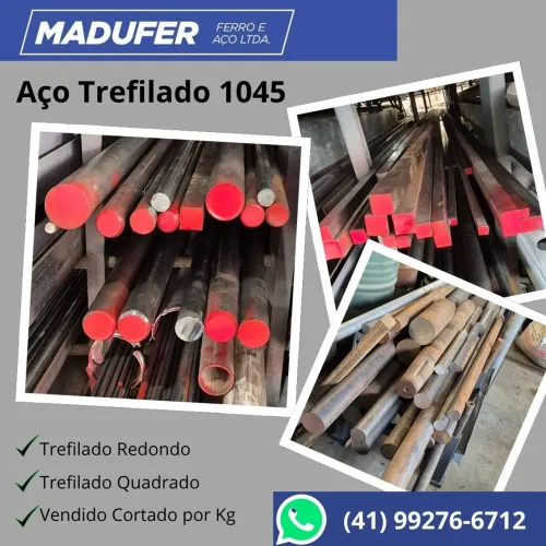 Aço Trefilado 1045 - Redondo e Quadrado - Madufer