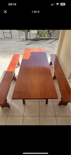 Mesa e bancos de Angelim (não entra cupim)
