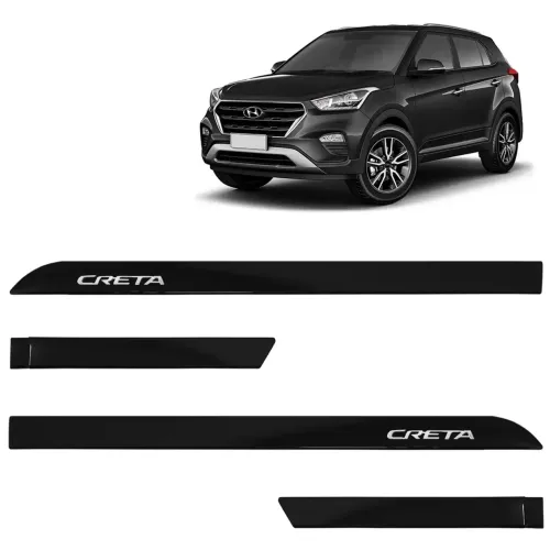 Jogo de Friso Lateral Creta 2017 a 2025 Preto Onix Alto Relevo