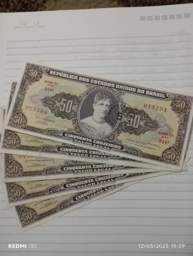 50 Cruzeiros - Brasil - Notas Antiga