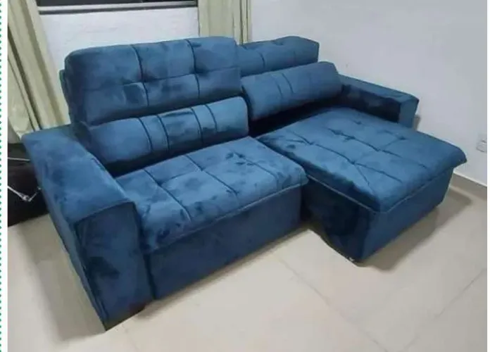 Sofá Retrátil Azul
