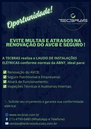 Serviço de Instalação Para-raios, laudos para AVCB-Auto de Vistoria de Corpo de Bombeiros