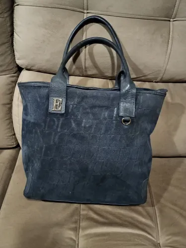 Bolsa de couro azul - marca: Ellus