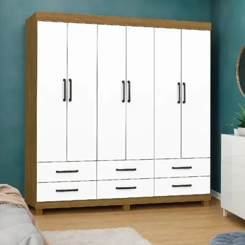 Guarda roupa de casal 6 portas e 6 gavetas