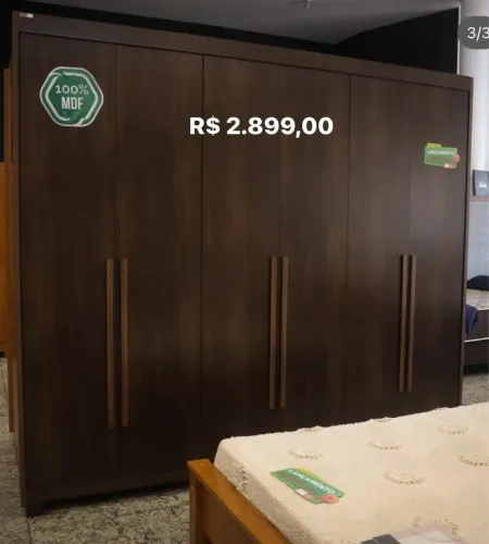 Guarda Roupa Casal 100% Mdf Novo