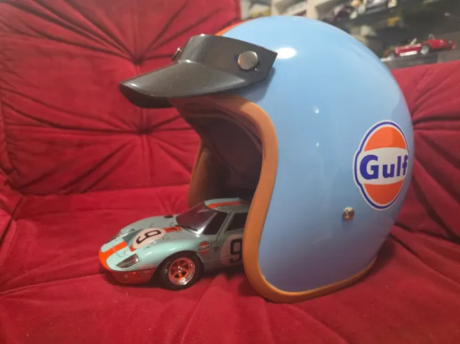 Capacete gulf le mans novo ideal miniatura ford gt 40 #9
