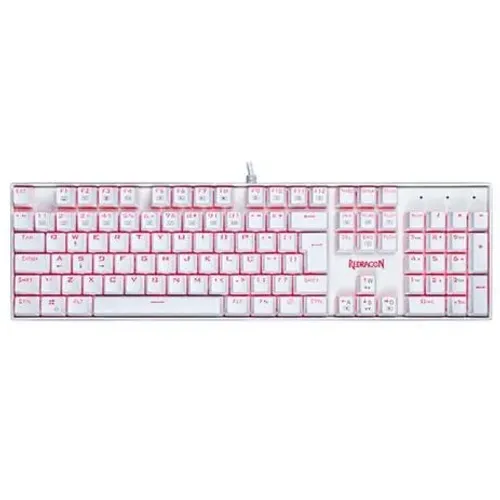Teclado Mecânico Redragon Mitra White Single Color Switch Red - WZetta