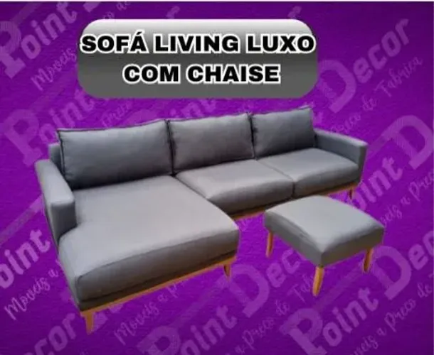 Sofá Living Luxo com Chaise