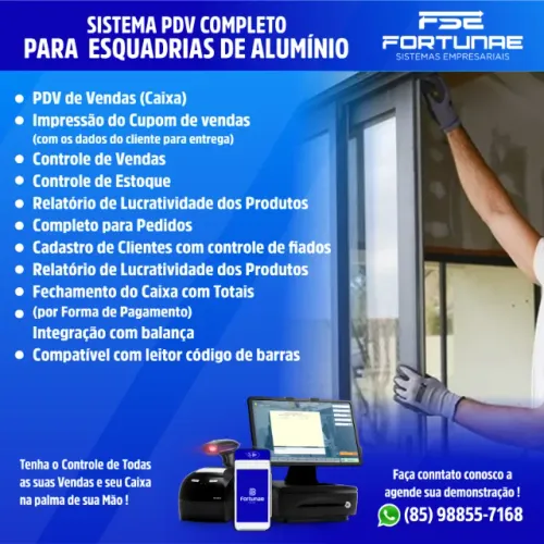 Sistema para sua Revenda de Esquadrias de Alumínio e Vidraçarias