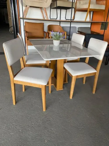 Conjunto De Mesa 120x80 C/ 4 Cadeiras DIVIDIMOS EM ATÉ 10X SEM JUROS