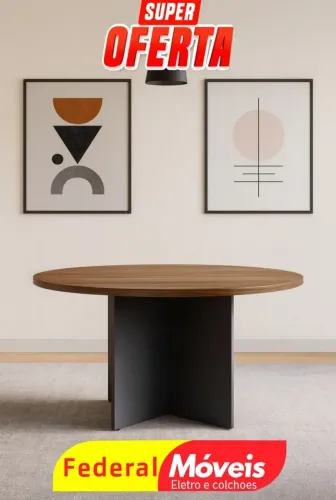 Mesa de Escritório Reunião 1,20m de diâmetro - Funcional e resistente!