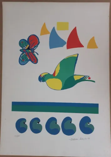 Gravura de Aldemir Martins - Quadro em serigrafia