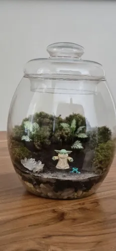 Terrário Star Wars Grogu Mandaloriano