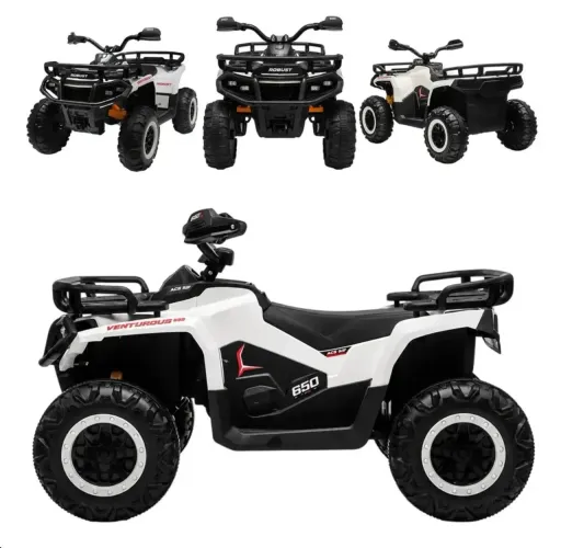 Quadriciclo Elétrico Zippy Toys ATV Robust 4x4 Off Road Branco 12V com Controle Remoto