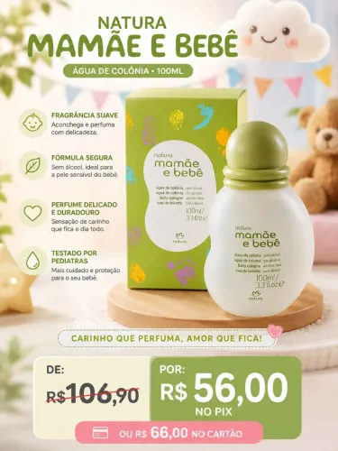 Colônia mamãe e bebê natura 100ml