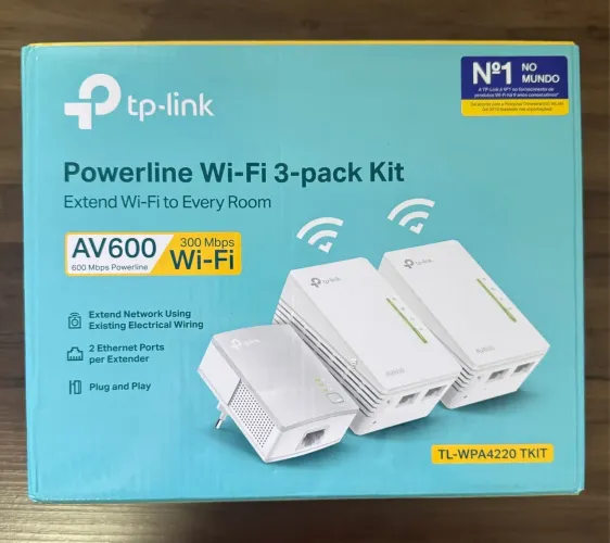 Kit Powerline Wi-Fi TP-Link AV600 (3 unidades) - TL-WPA4220 TKIT