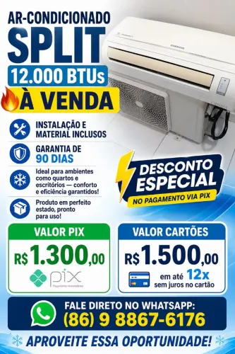 (INST. E MAT. INCLUSOS) AR-CONDICIONADO 12000 BTUS SAMSUND