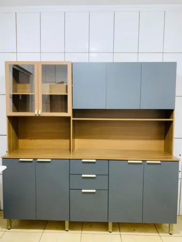 Armário de cozinha amora porta de vidro corrediça telescópica dois por dois e 45