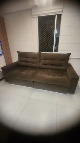 Sofá cama 2.40 marrom de suede
