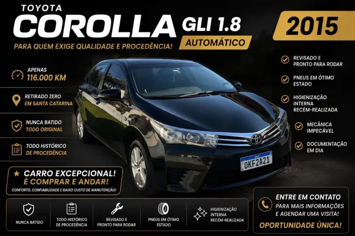 Toyota Corolla GLI 1.8 Flex 16V Aut. 2015
