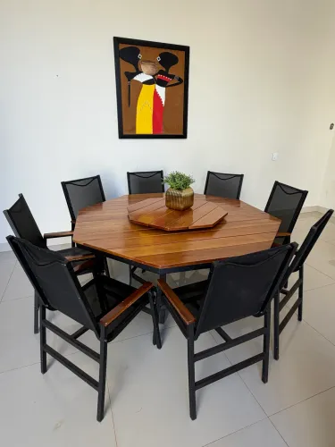 Vendo Mesa redonda com tampa giratória 8 lugares 