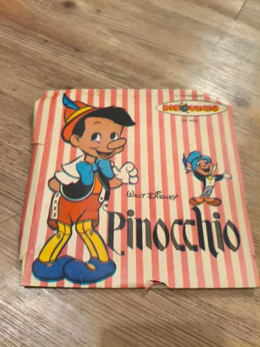 Disco de vinil compacto da história do Pinocchio da Walt Disney