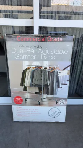 Arara de roupas ?closet? dupla com rodinhas - ajustável - nova na caixa
