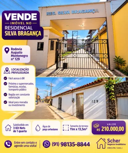 Casa no Residencial Silva Braganca na Augusto Montenegro