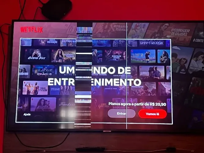 TV Samsung 55 polegadas com listra na tela