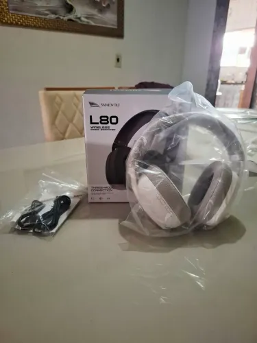 Headset sem fio Smailwolf L80 Branco Novo com garantia e NF