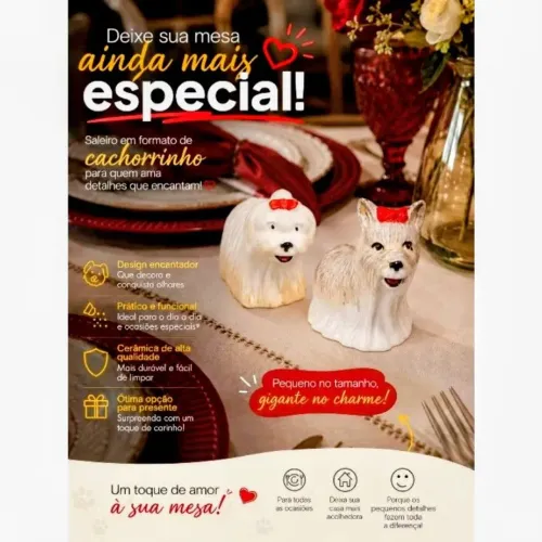 Saleiro de cachorro dog porcelana