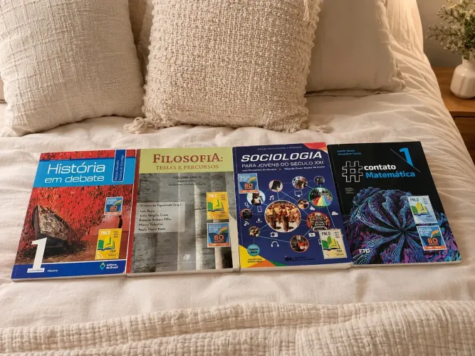 Livros de História, Filosofia, Sociologia e Matemática