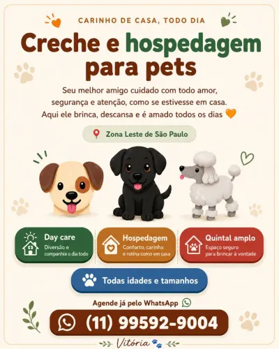 Hospedagem e Creche para seu pet