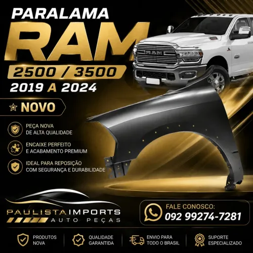 Paralama Ram 2500 3500 2019 2020 2021 2022 2023 2024 ( Novo