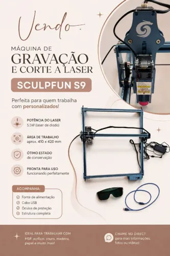 Máquina de gravação e corte a laser