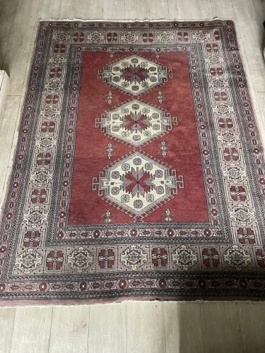 Tapete bukhara de lã feito a mão 1,75 x 1,30 