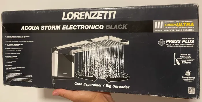 chuveiro lorenzetti acqua storm ultra preto cromado 127V