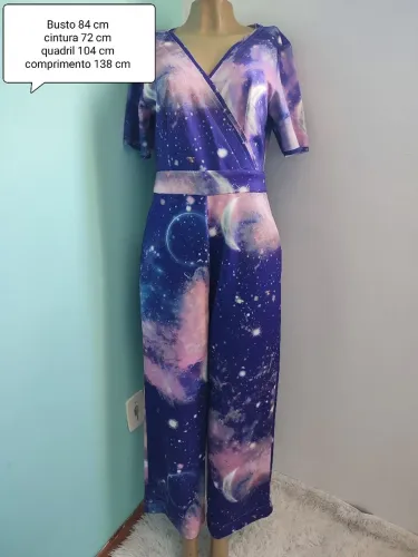 Macacão feminino longo estampado