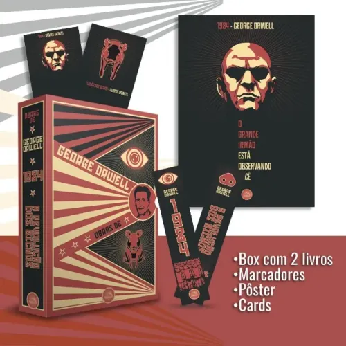 Box George Orwell - 1984 e A Revolução dos Bichos (Pôster + Marcadores + Cards)